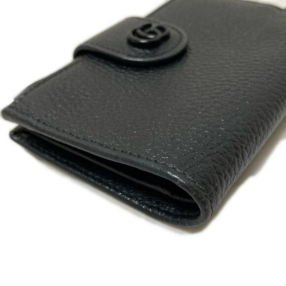 Auth GUCCI GG Marmont 723685 Black Leather - Bifold Wallet - Picture 3 of 9